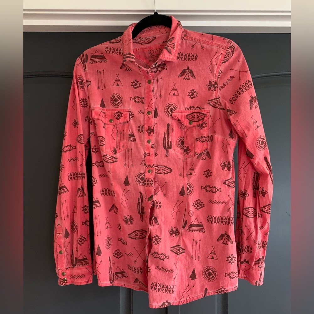 Ryan Michael Southwest / Western Print Snap Front Shirt